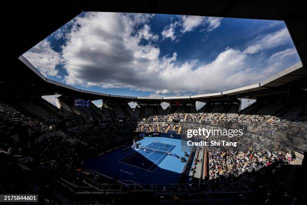 General view of Lotus court during day nice of the 2024 China Open at National Tennis Center on October 01, 2024 in Beijing, China.