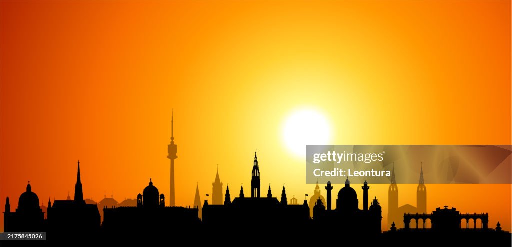 Vienna Skyline Silhouette (All Buildings Are Complete and Moveable)