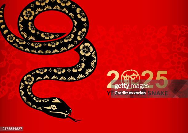 ilustraciones, imágenes clip art, dibujos animados e iconos de stock de serpiente de año nuevo chino - anual característica de planta