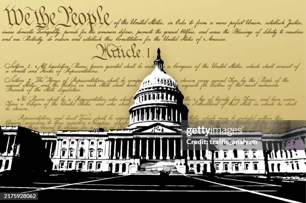 washington dc - verfassung - verfassung stock-grafiken, -clipart, -cartoons und -symbole
