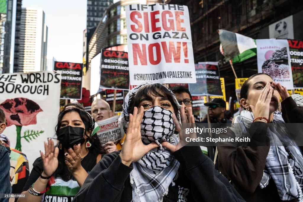 Protestors Rally In Support Of Gaza In New York City