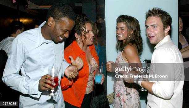 Actors Malcolm Barrett, Jaclyn DeSantis, Diana-Maria Riva and Charlie Day attend the Fox 2003 Summer Press Tour party at the Pacific Design Center on...