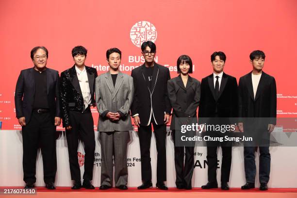 Director Kim Sang-man, Actors Gang Dong-won, Park Jeong-min, Cha Seung-won, Kim Shin-rock, Jin Sun-kyu and Jung Sung-il attend the press conference...