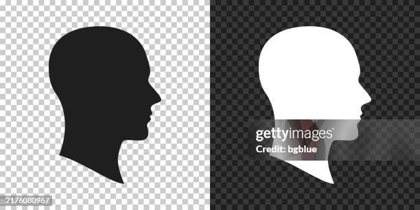 head profile. icon for design on blank background - profile headshot stock illustrations