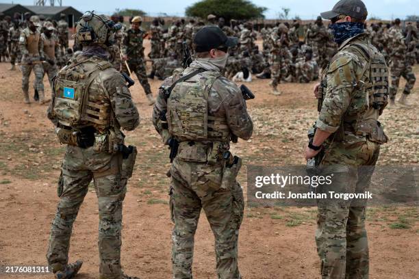 Special operations Navy Seals commandos at Baledogle airfield where they are training Soldiers of the Somali National Army commando force, Danab....