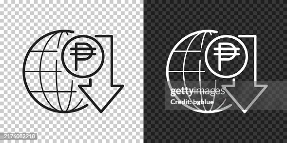 Peso rate decrease. Icon for design on blank background Peso rate decrease. Icon for design on blank background