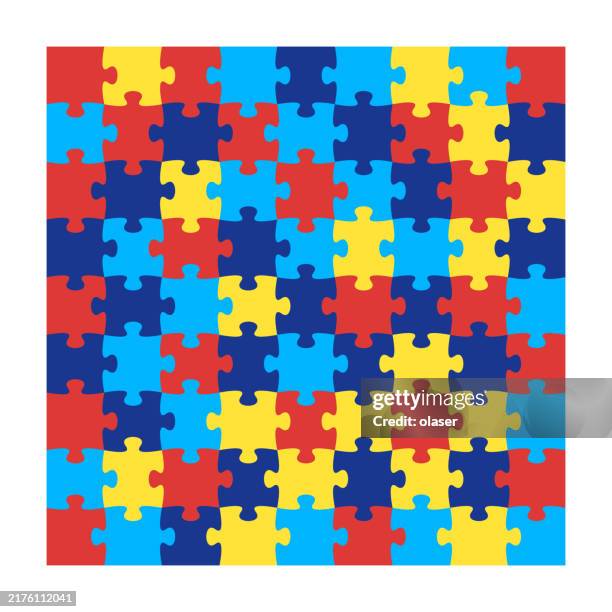 stockillustraties, clipart, cartoons en iconen met complete jigsaw puzzle background - puzzel