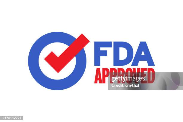 fda approved related badge design vector illustration - food and drug administration stock illustrations