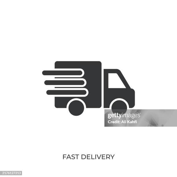 fast delivery glyph solid icon. solid icon that can be applied anywhere, simple, pixel perfect and modern style - taking inventory stock illustrations