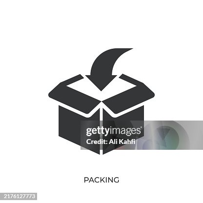 Packing glyph solid icon. Solid icon that can be applied anywhere, simple, pixel perfect and modern style Packing glyph solid icon. Solid icon that can be applied anywhere, simple, pixel perfect and modern style