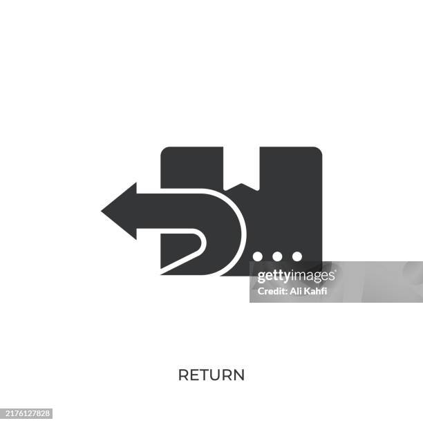 return glyph solid icon. solid icon that can be applied anywhere, simple, pixel perfect and modern style - taking inventory stock illustrations