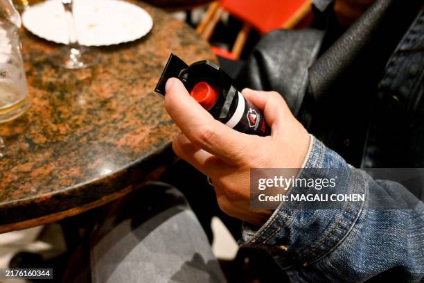 Tear gas or pepper spray, in Plessis Robinson, on October 5, 2024.