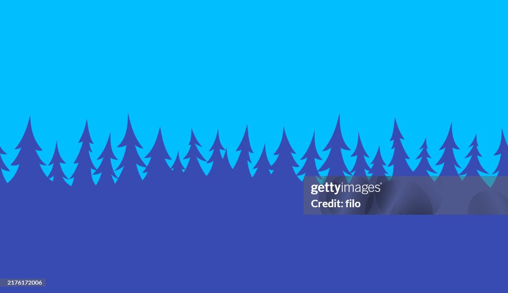 Seamless Winter Pine Evergreen Tree Background Pattern