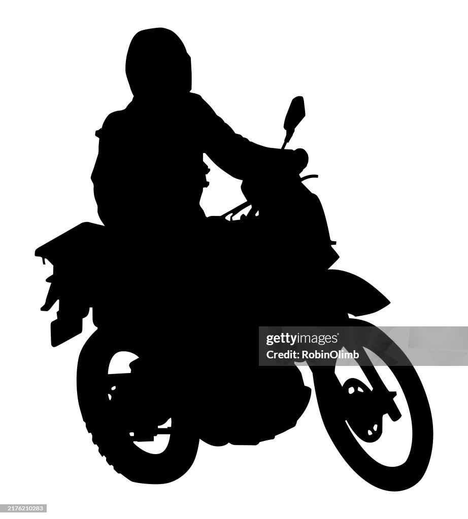 Man Riding Motorcycle Silhouette
