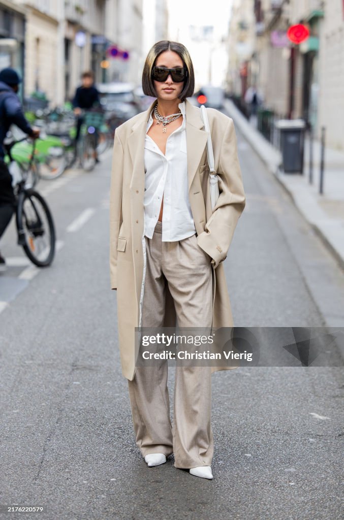 Street Style - Paris Fashion Week - Womenswear Spring/Summer 2025 - Day Nine