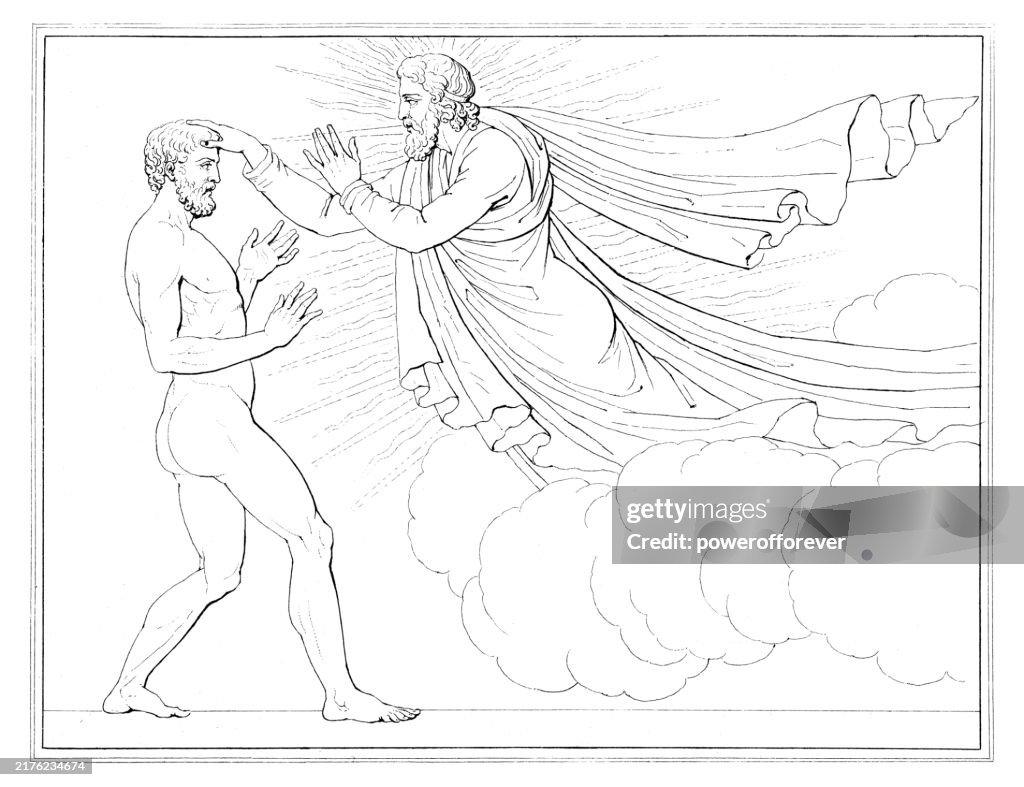 The Creation of Man, Metope Bas-Relief Sculpture by Antonio Canova - 19th Century