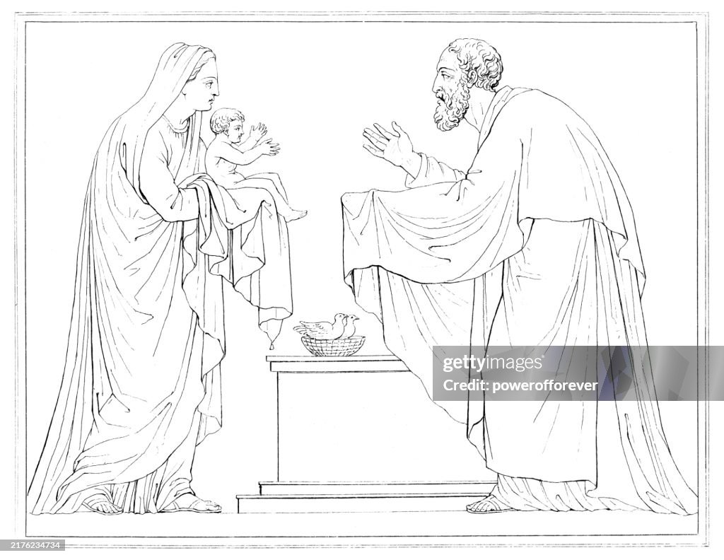 The Presentation of Christ in the Temple, Metope Bas-Relief Sculpture by Antonio Canova - 19th Century