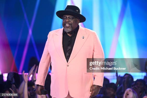 In this image released on October 6 Cedric the Entertainer presents at the American Music Awards 50th Anniversary Special at LA Center Studios in Los...