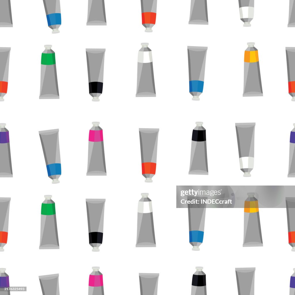 Color Tubqu Artist Colors Tube Seamless Pattern High-Res Vector Graphic - Getty Images