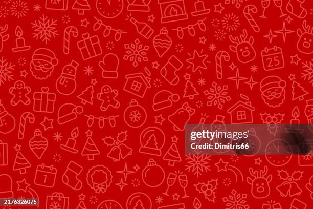 weihnachten und neujahr roter nahtloser hintergrund - wrap stock-grafiken, -clipart, -cartoons und -symbole