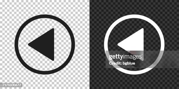 left button. icon for design on blank background - white play button transparent stock illustrations