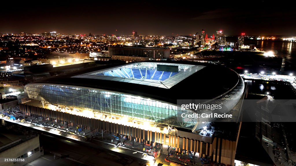 Construction Continues On The Everton Stadium At Bramley-Moore Dock