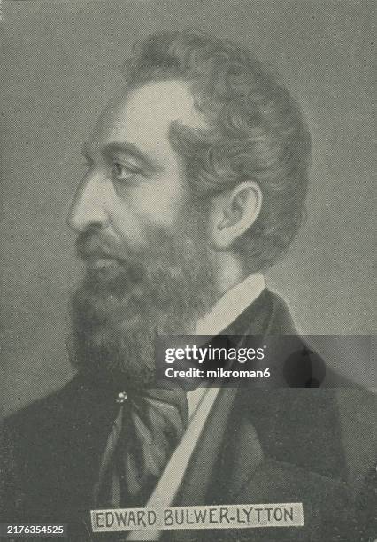 portrait of edward robert lytton bulwer-lytton, 1st earl of lytton (8 november 1831 – 24 november 1891) an english statesman, conservative politician and poet who used the pseudonym owen meredith - earl of lytton stock pictures, royalty-free photos & images