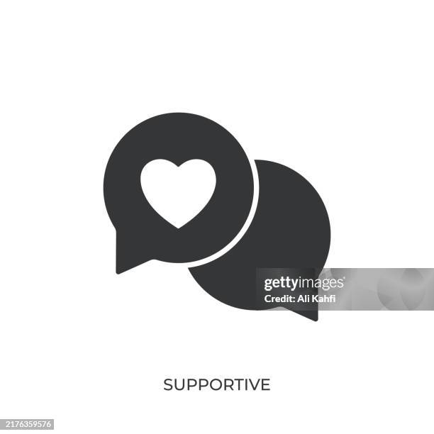supportive glyph solid icon. solid icon that can be applied anywhere, simple, pixel perfect and modern style - empathy stock illustrations