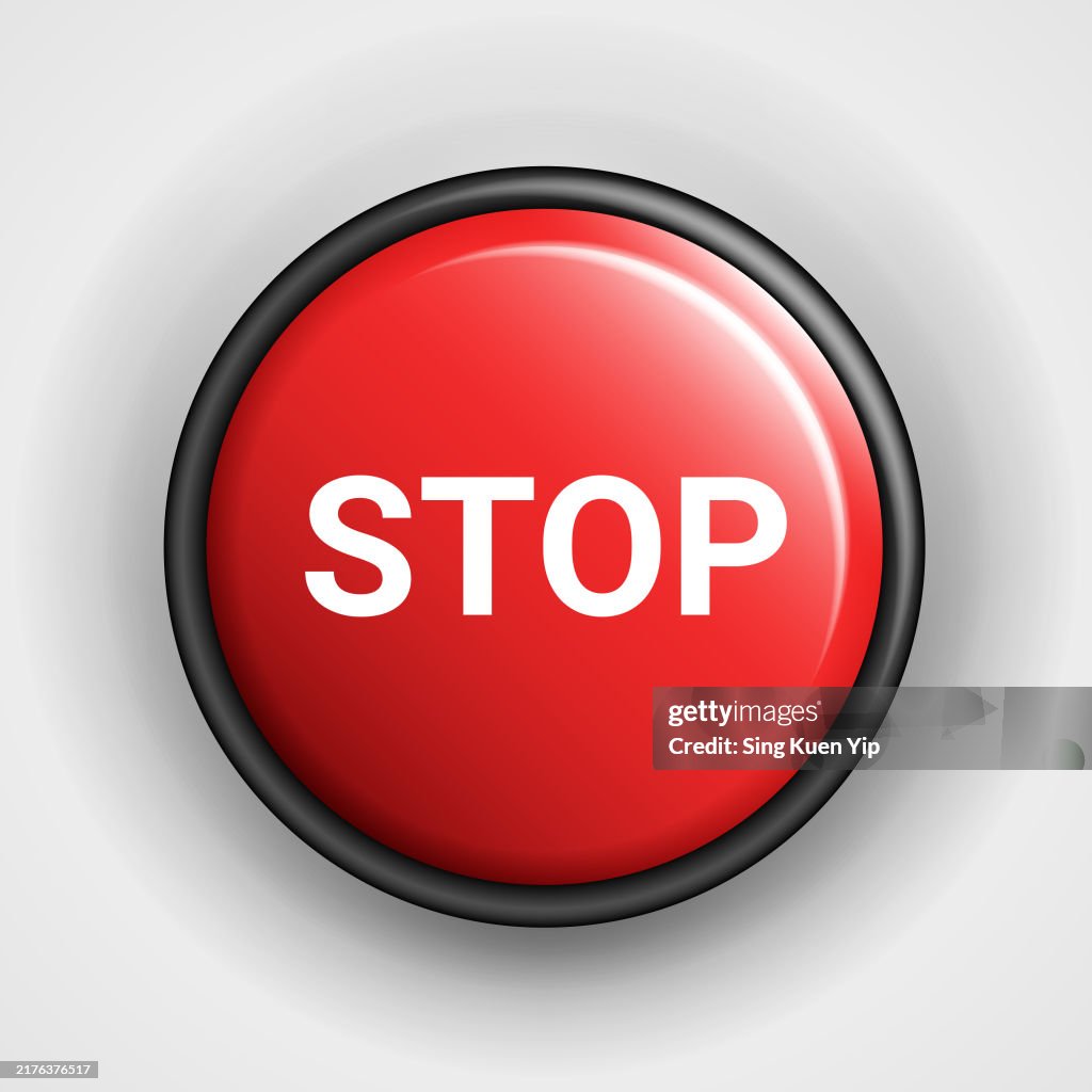 Red Shut Off Red Push Button With Metal Base Control Stop Switch Off Shutdown ...