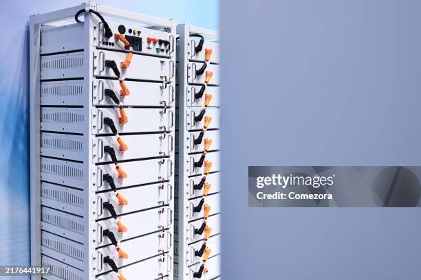 side view of lithium-ion battery modules - power supply stock pictures, royalty-free photos & images