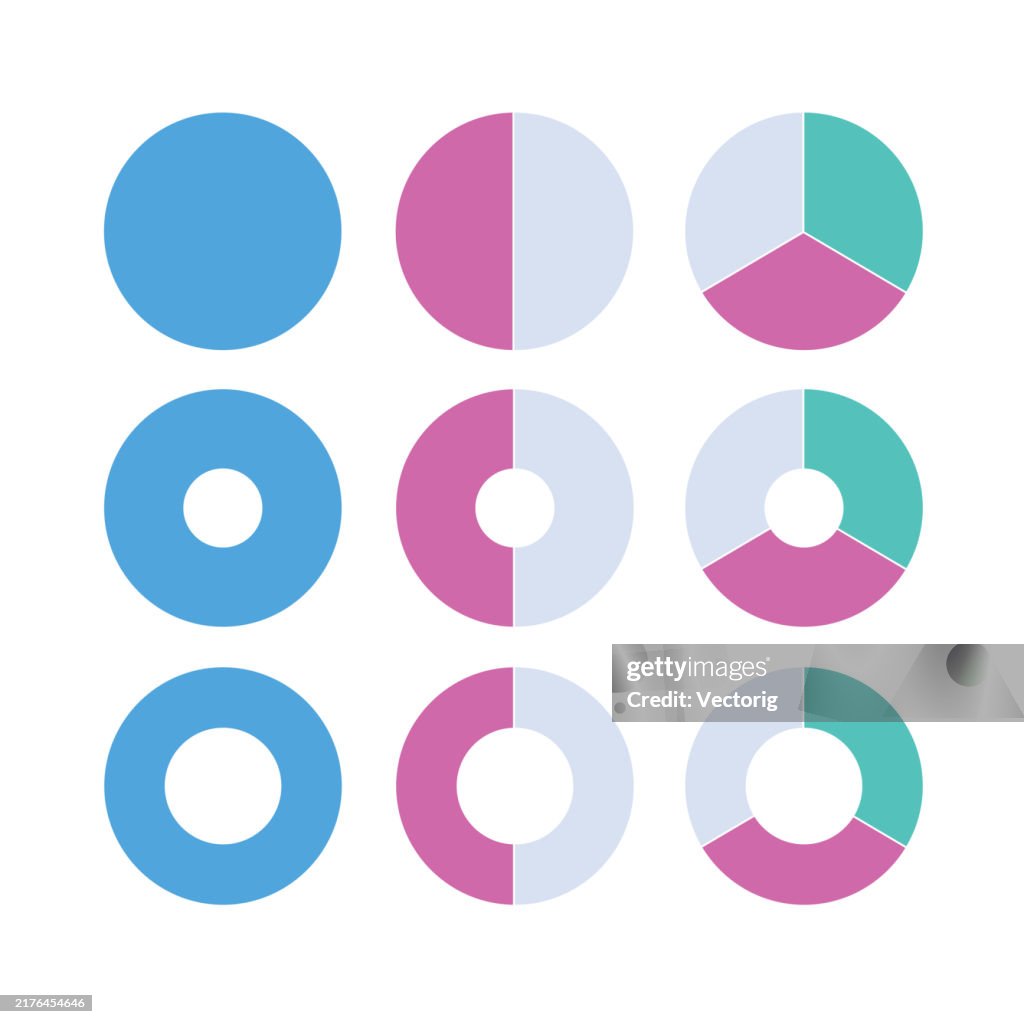 Circular Ranking Chart Multicolored Circular Charts For Infographics And Data Visualization ...