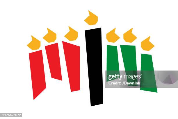 happy kwanzaa kinara icon on white background - kwanzaa stock illustrations
