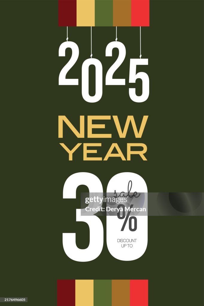 Number 30. Abstract new year sale banner vector illustration. Price tag on background stock illustration