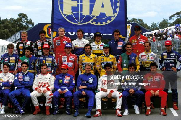 An end of season driversÕ photograph : Johnny Herbert Lotus; Pedro Lamy Lotus; Mika Hakkinen...