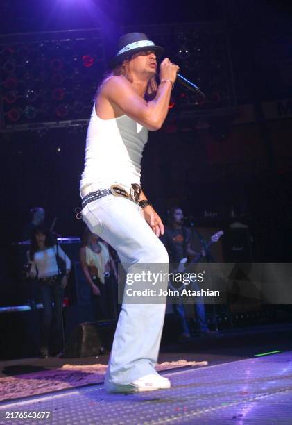 Musician, singer, songwriter and actor Bob Ritchie, known by his stage name Kid Rock is shown performing on stage during a “live" concert appearance...