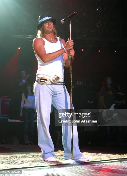 Musician, singer, songwriter and actor Bob Ritchie, known by his stage name Kid Rock is shown performing on stage during a “live" concert appearance...