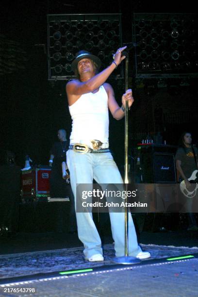 Musician, singer, songwriter and actor Bob Ritchie, known by his stage name Kid Rock is shown performing on stage during a “live" concert appearance...