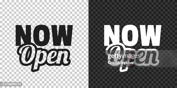 now open. icon for design on blank background - now open stock illustrations