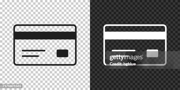 credit card. icon for design on blank background - front and back of credit card stock illustrations