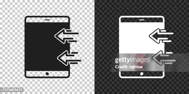 send to tablet pc. icon for design on blank background - white cloud transparent stock illustrations