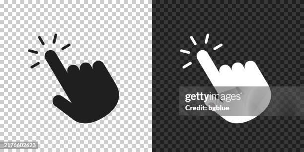 click with hand cursor. icon for design on blank background - cursor arrow transparent stock illustrations