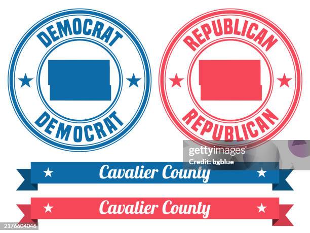 cavalier county, north dakota. map on rubber stamp with banner - kent stock illustrations