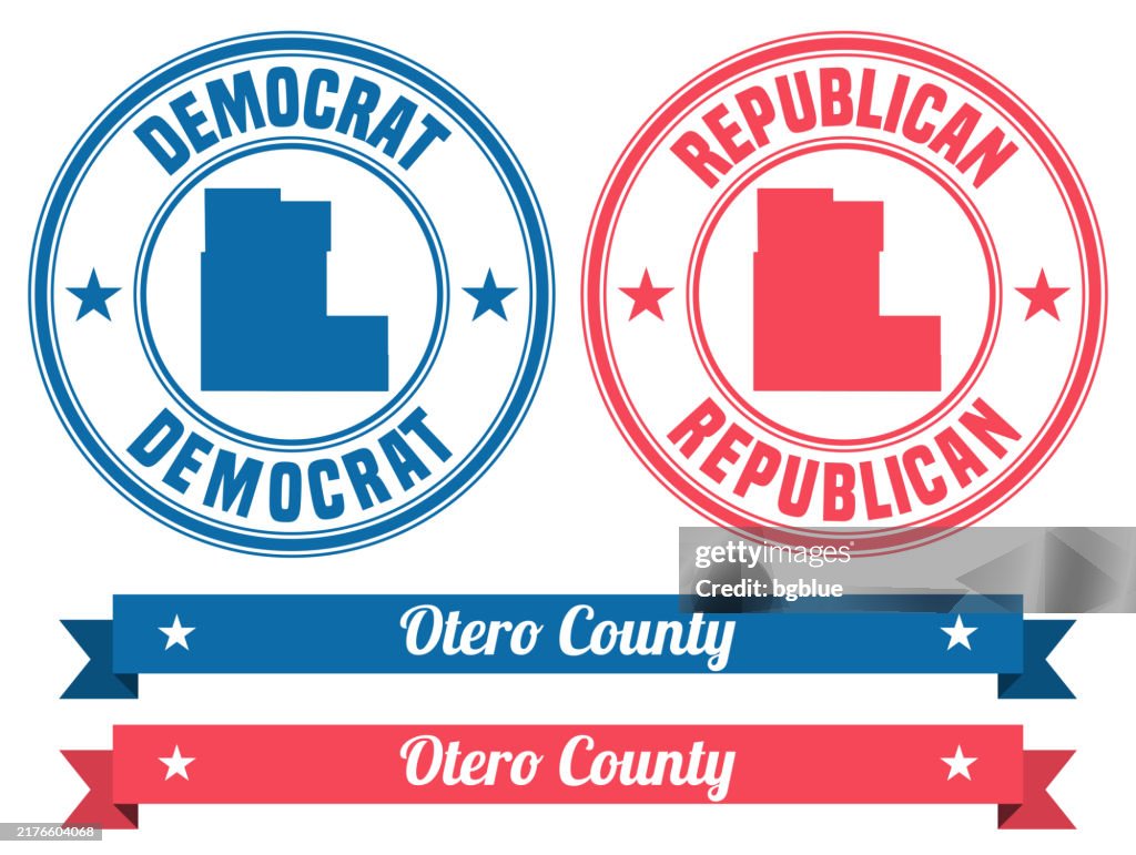 Otero County, New Mexico. Map on rubber stamp with banner