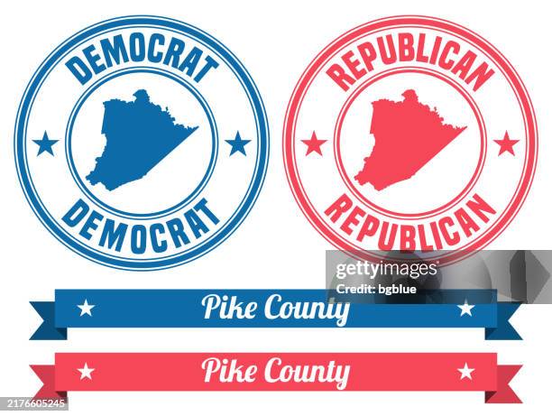 pike county, kentucky. map on rubber stamp with banner - pikeville kentucky stock illustrations