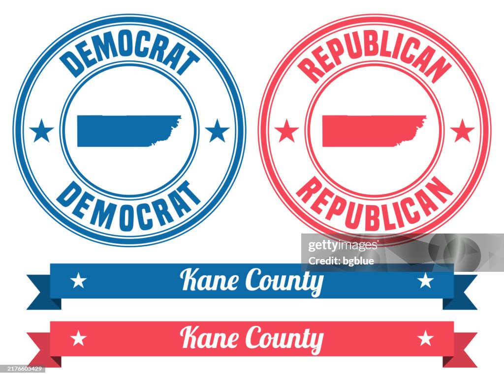 Kane County, Utah. Map on rubber stamp with banner