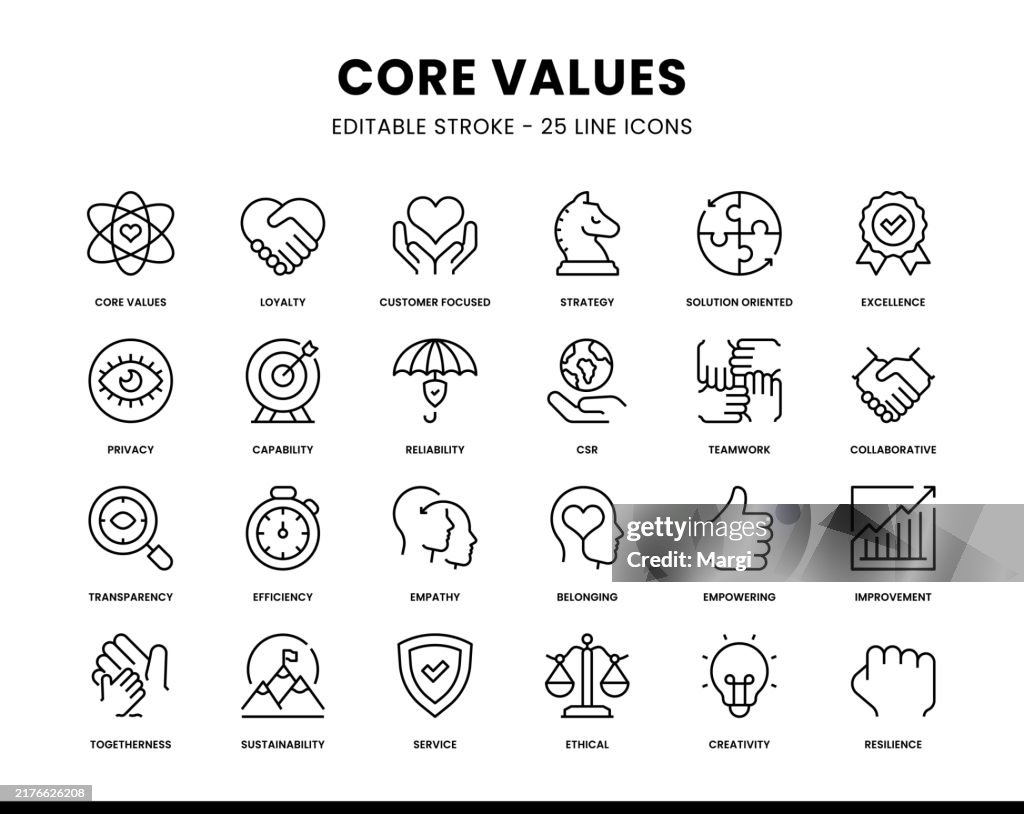 Core Values Editable Line Icons