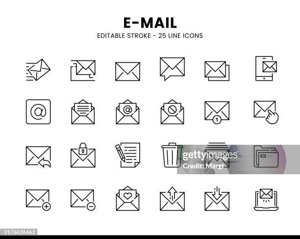 bearbeitbare zeilensymbole per e-mail versenden - adressbuch stock-grafiken, -clipart, -cartoons und -symbole