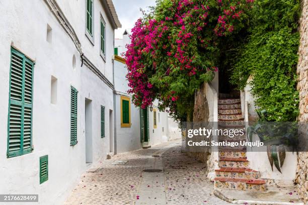 street in old town of ibiza - ibiza island stock pictures, royalty-free photos & images
