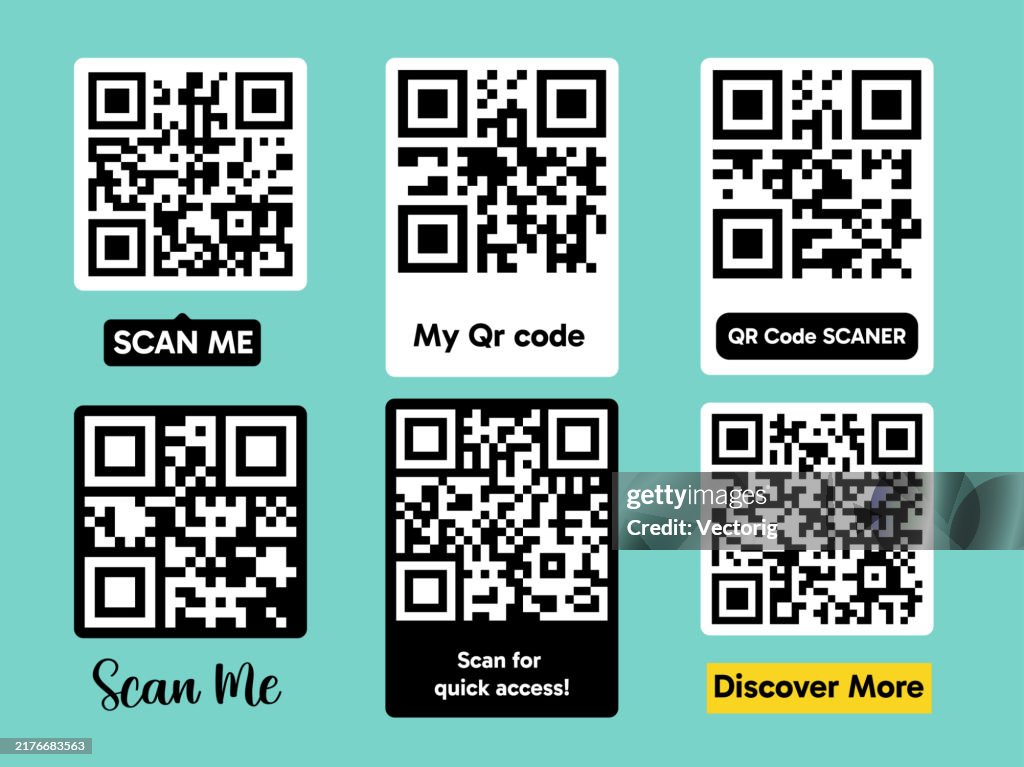 Phone Code Graphic Qr Code Illustration Call To Action Template High-Res Vector Graphic ...