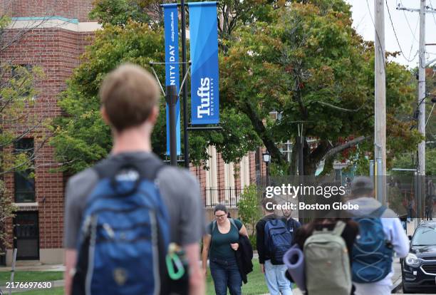 Dallas Reed Tufts A Community Day flag on the campus of Tufts University. News Photo ...